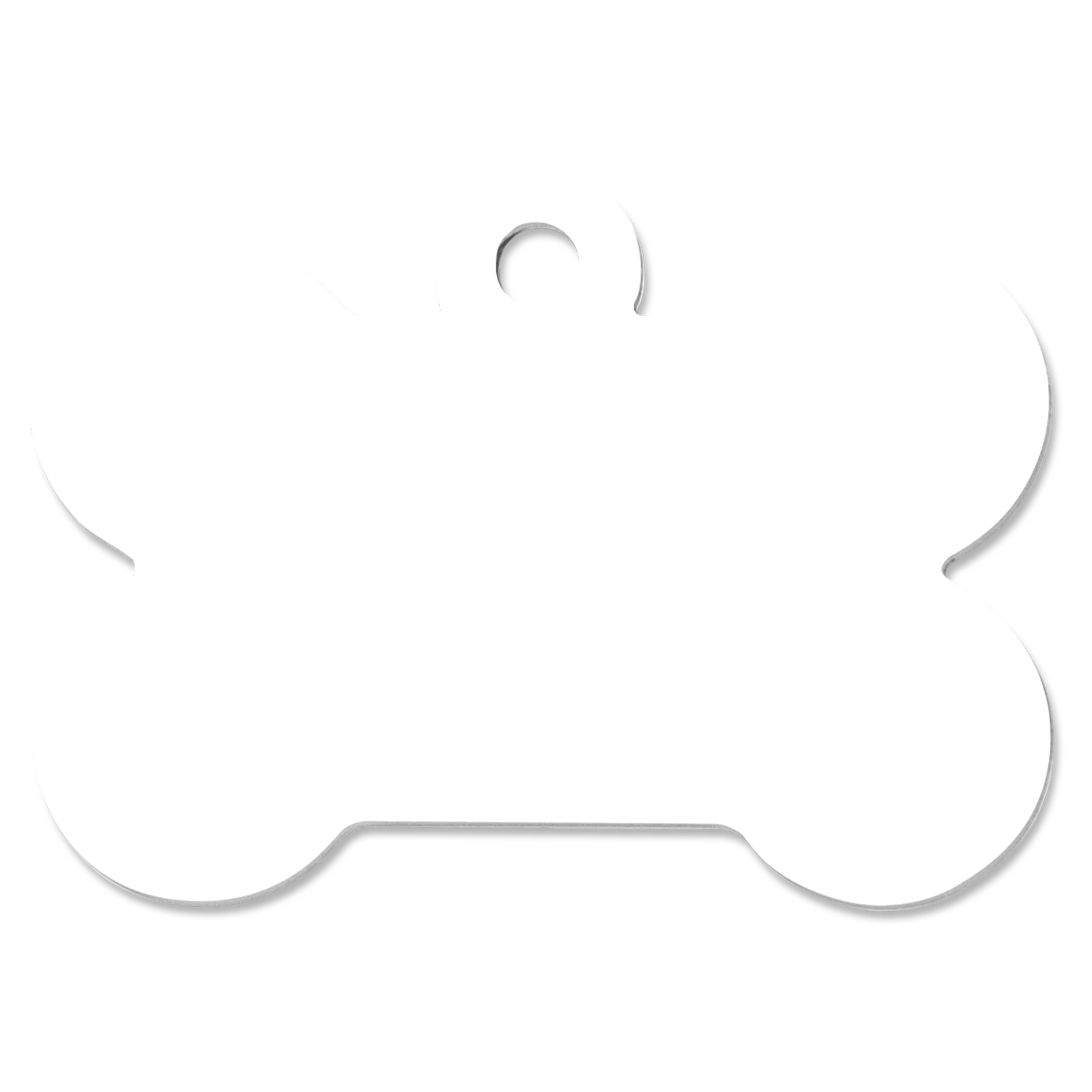 1 1/2" x 1" Sublimatable Gloss White Aluminim Bone Pet Tag