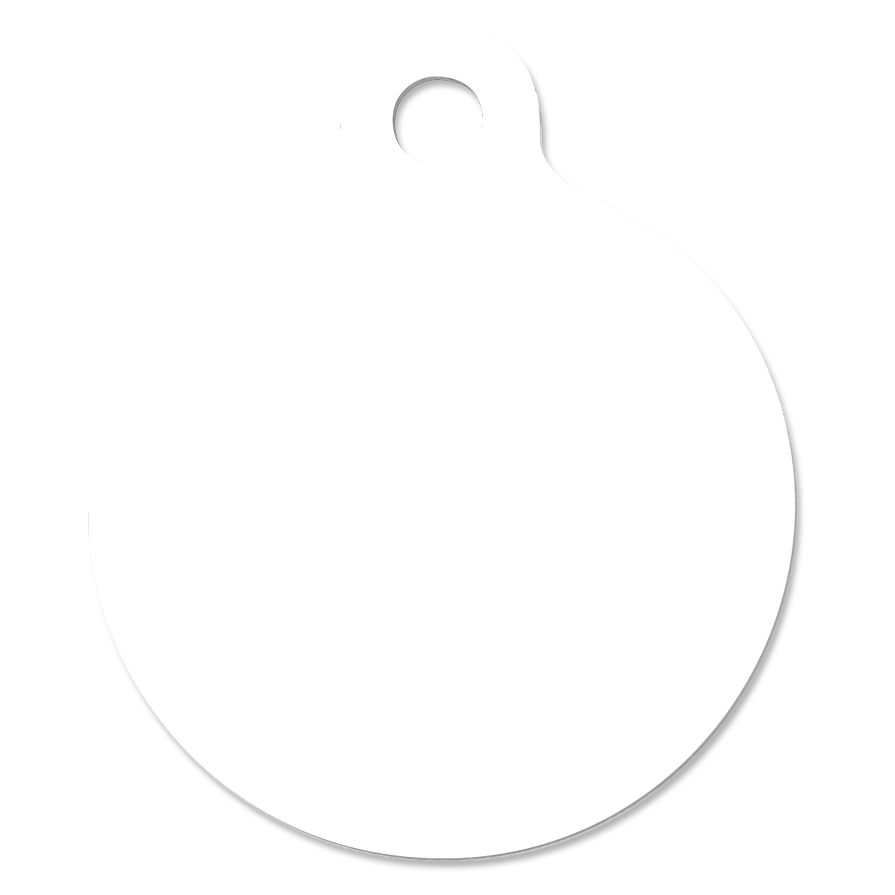 1 1/4" Gloss White Sublimatable Aluminum Round Pet Tag with Tab