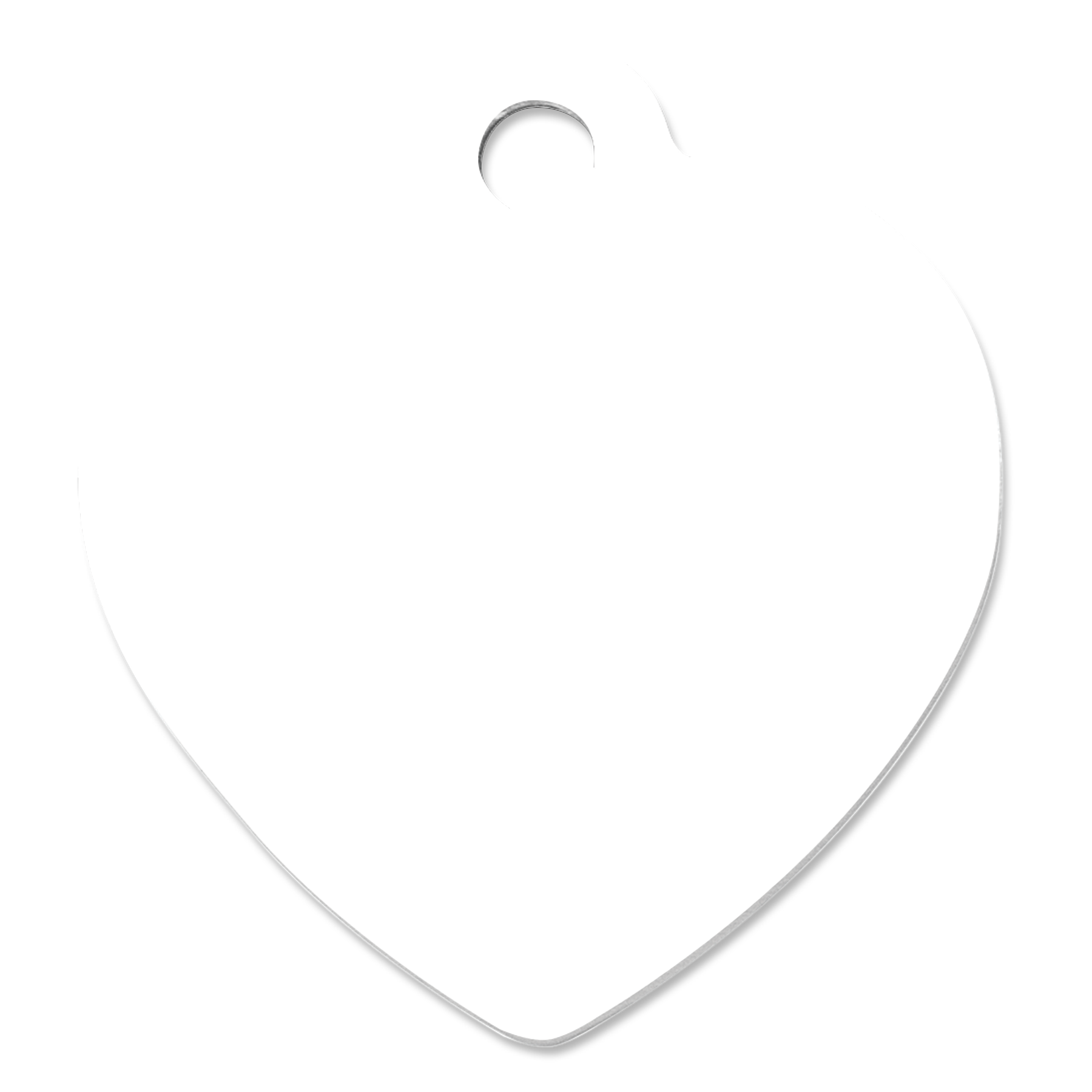 1 1/4" x 1 1/4" White Sublimatable Aluminum Heart Pet Tag