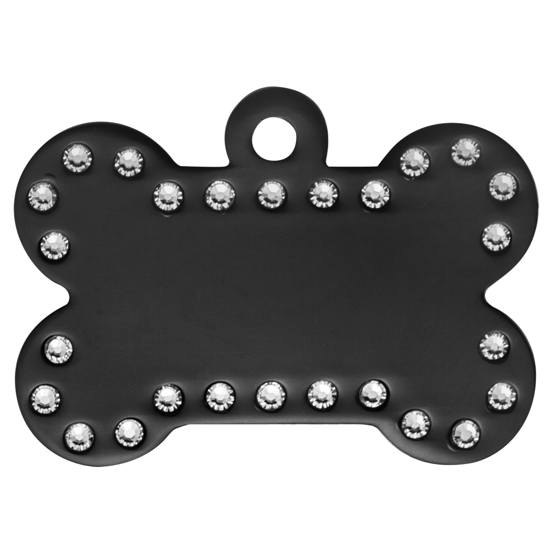 1 1/2" x 1" Laserable Anodized Aluminum Swarovski Bling Bone with Tab